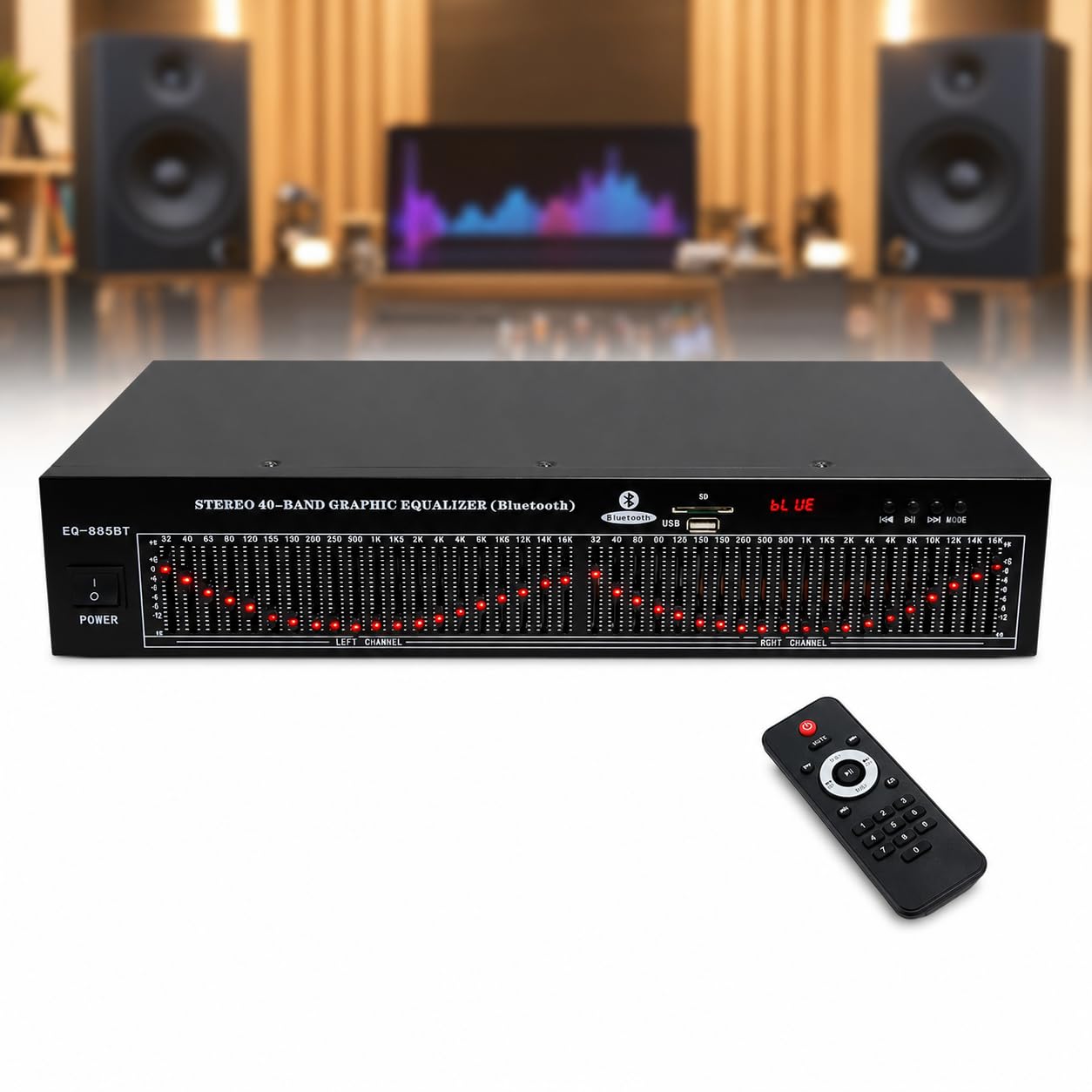 TsoLay Dual 20-band Audio Equalizer, Stereo Graphic Eq With Remote Control And Noise Reduction, Hi-fi Home Eq Tuning Equalizer For Recording Studio, Karaoke, Home Audio Theater