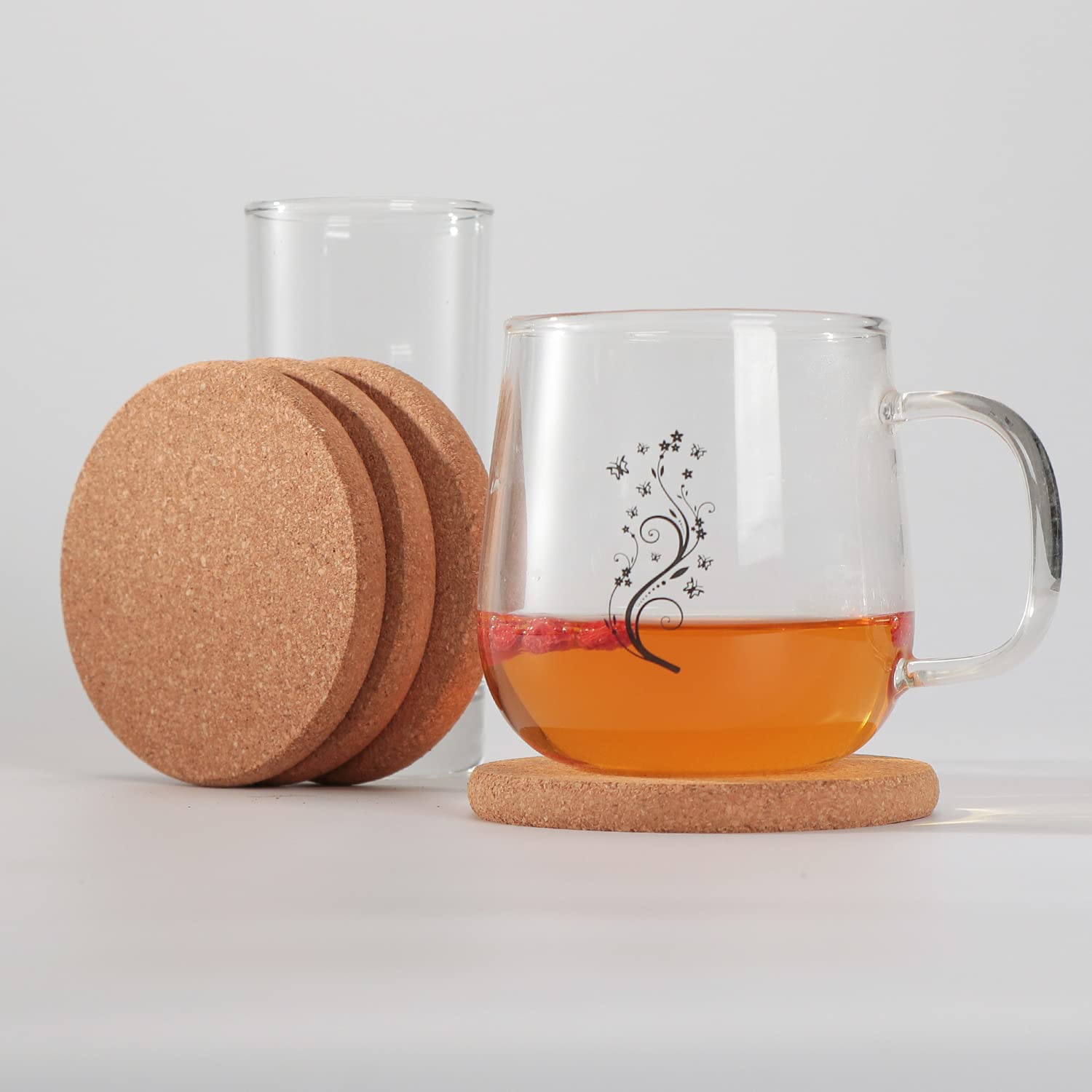Posavasos de corcho para bebidas, juego de posavasos absorbentes adecuados para bar, mesa de madera y exteriores. Alfombrillas de 0.4 pulgadas más gruesas, almohadillas protectoras de muebles de