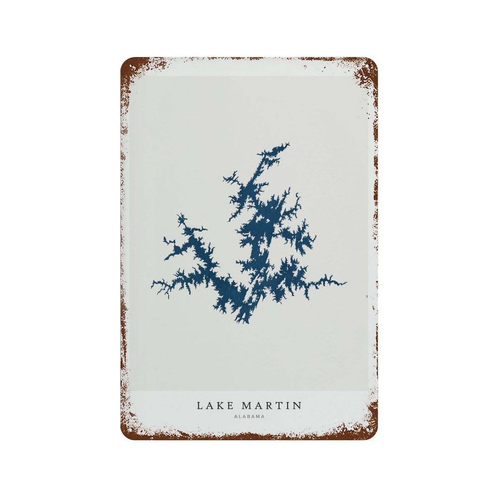 xiaoxiaoshen Lake Min Map House Gift Alabama (2) Wall Decor Art Metal Tin Poster Modern Home Decor Art Home Bar Shop Decorations Vintage Sign 30x20cm