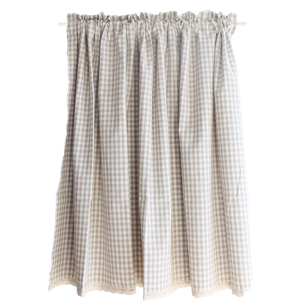 ACMHNC Busica Rideaux à Carreaux Vichy, Rideaux de Fenêtre Courts, Rideaux de Fenêtre pour Cuisine, Café, Salle de Bain, 1 Panneau,W x H 130x150cm