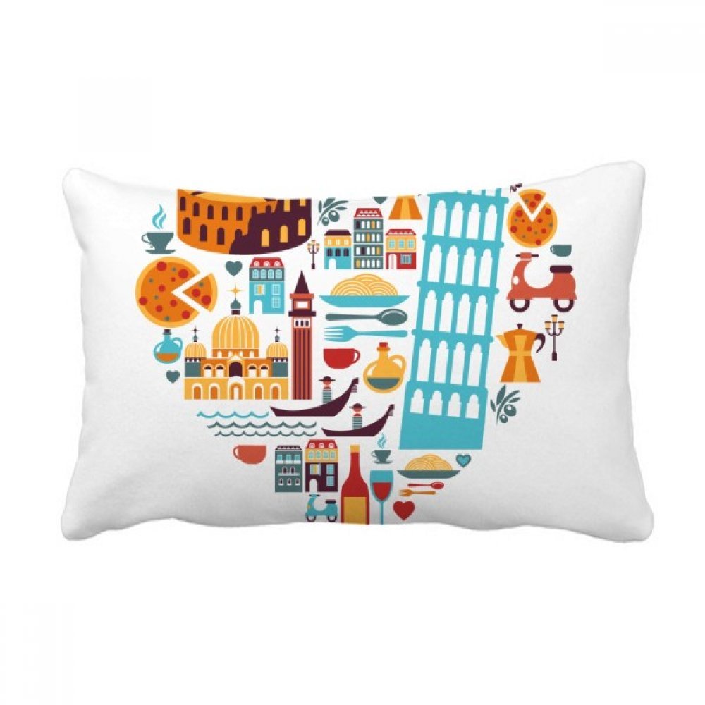 Coussin d'Italie Théâtre Romain Coeur 40x60cm multicolore avec insert inclus pour décoration canapé