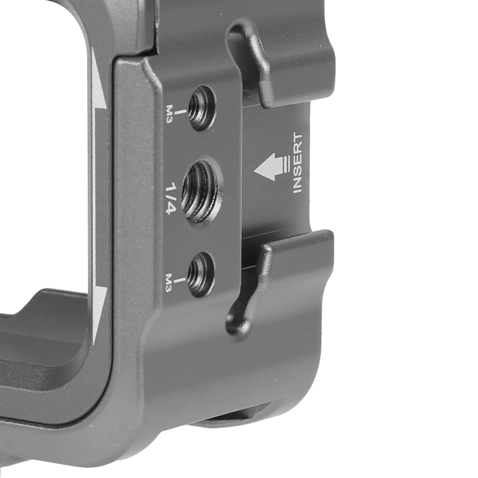 Funda protectora para cámara de acción DJI Osmo, carcasa protectora con 2 soportes de zapata fría, color blanco plateado.