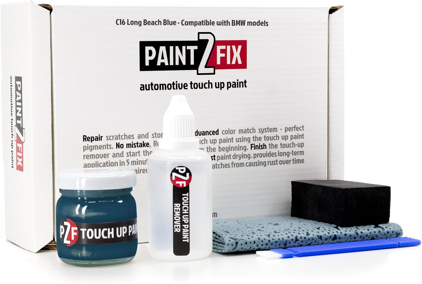 C16 Long Beach Blue Touch-Up Paint & Scratch Repair Kit for BMW Models - 1.35 fl oz (35 ml)