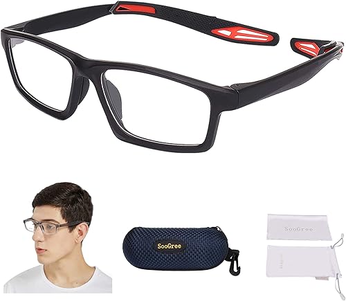 Gafas deportivas, gafas de seguridad para fútbol, con correa ajustable, patillas intercambiables para hombres y jóvenes