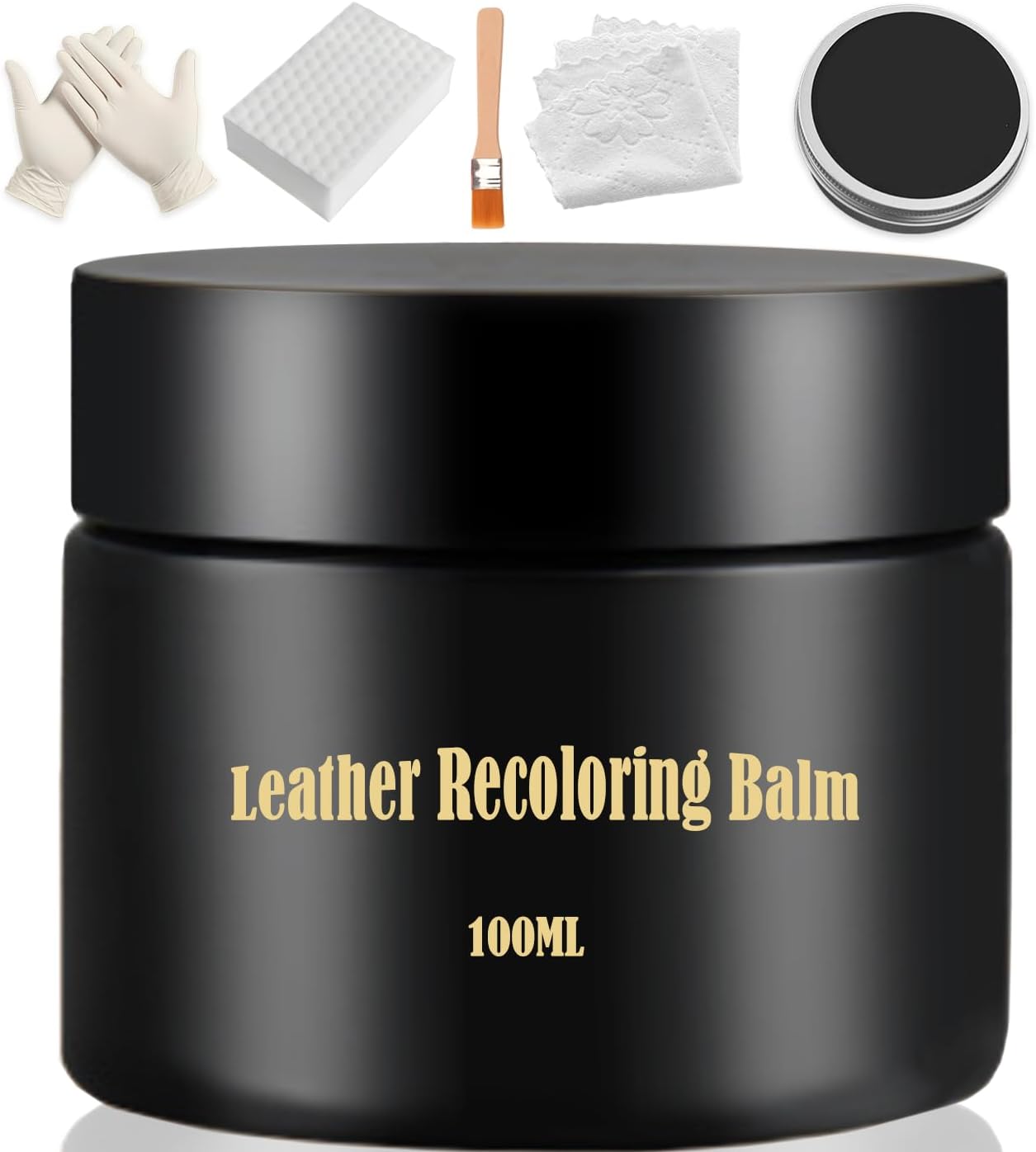 Leather Recoloring Balm Black, Leather Dye for Furniture