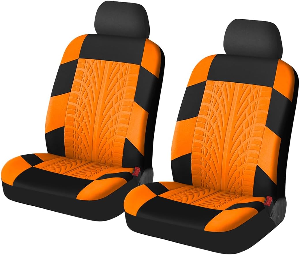 Osilly 2PCS Car Seat Covers for Front Seats, Breathable Waterproof Polyester Auto Seat Protectors, Universal Vehicle Split Cushion Cover, Driver Interior Accessories for Car, Truck, SUV (Pink)