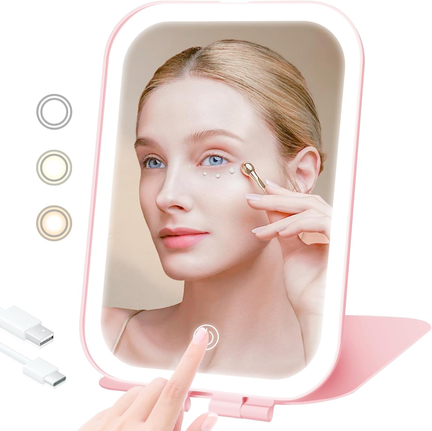 Photo 1 of TREASO Rechargeable Travel Makeup Mirror with Lights
