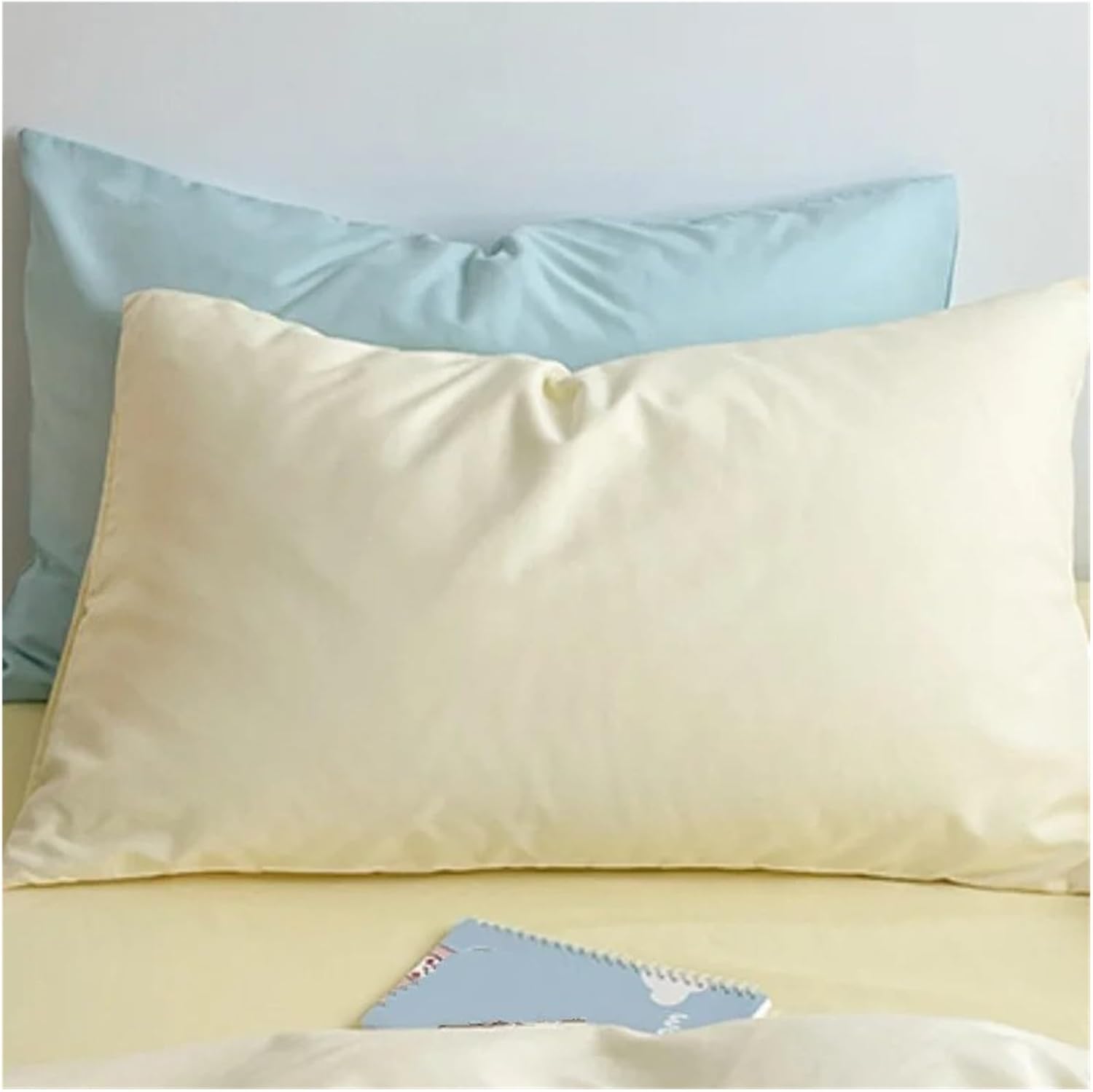 Bed, Bedding Set Washed Cotton Solid Color Simple Bed Sheet Quilt Cover Pillowcase Four-Piece Set