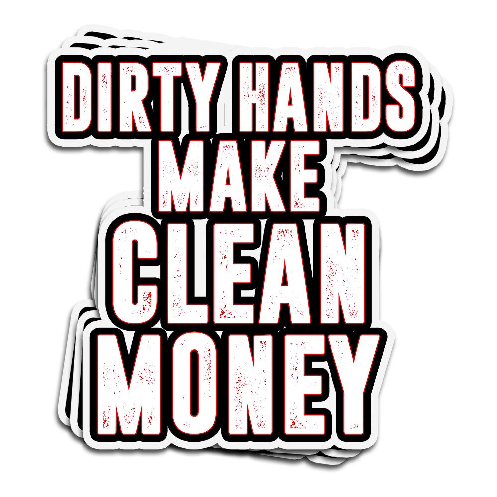 Dirty Money Sticker - Decal - Die Cut - Red 8.00 x 1.19