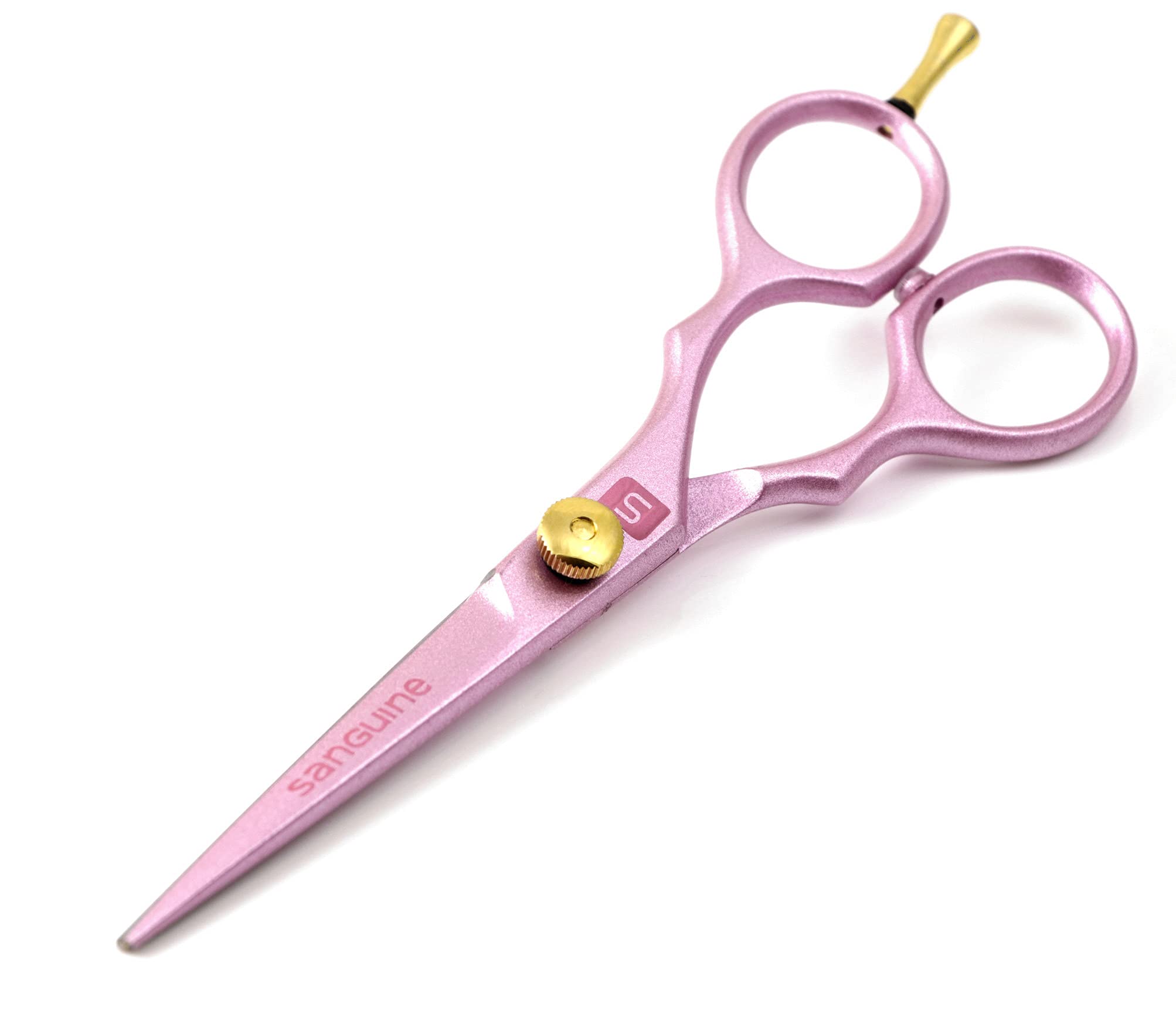 Sanguine Profi-Friseurschere Gekröpft – 14 Cm, Schwarz, Japanische Klinge