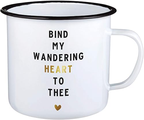 Miniatura 2 de Creative Brands Faithworks - Sips - Taza esmaltada blanca, 24 onzas, corazón errante