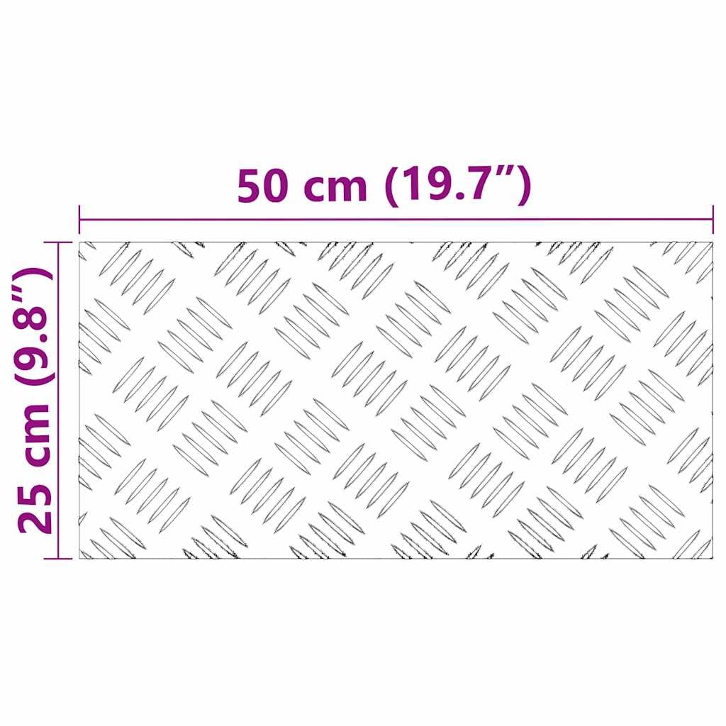 Szczelina 4 szt. 50 x 25 cm srebrny aluminium prostokątny