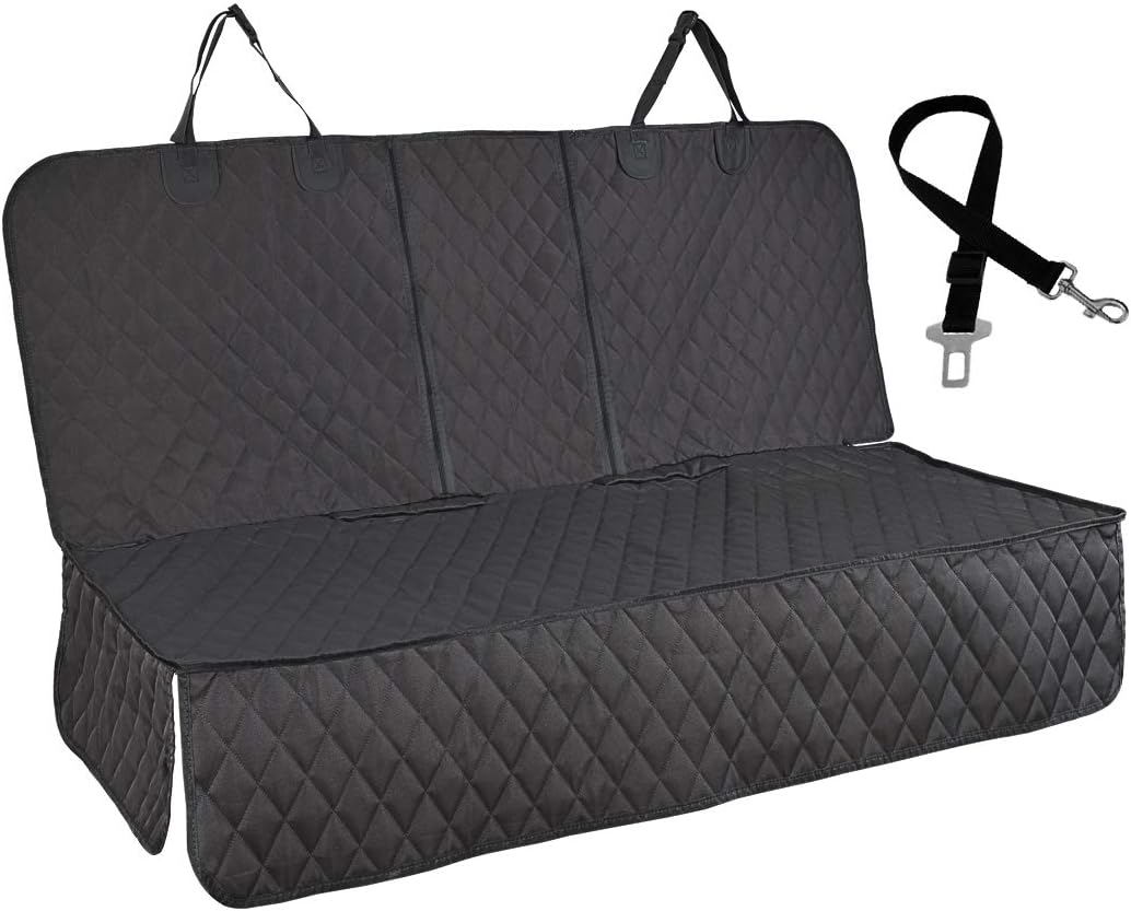 Honest Dog Car Seat Covers with Mesh Window,Dog seat Cover with Side Flap for Cars, Trucks, and Suv's - Waterproof & Nonslip Pet Seat Cover for Backseat(Black, 57”W x 47”L)