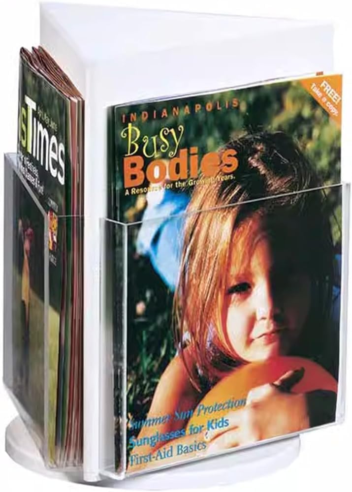 Rotierender Prospekthalter aus Acryl, A4-Prospektständer für Flyer und Literatur, drehbarer Broschürenständer mit großer Kapazität