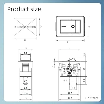 lcocove JD 2pcs Power Switch 6A 125V/250V AC Boat Rocker