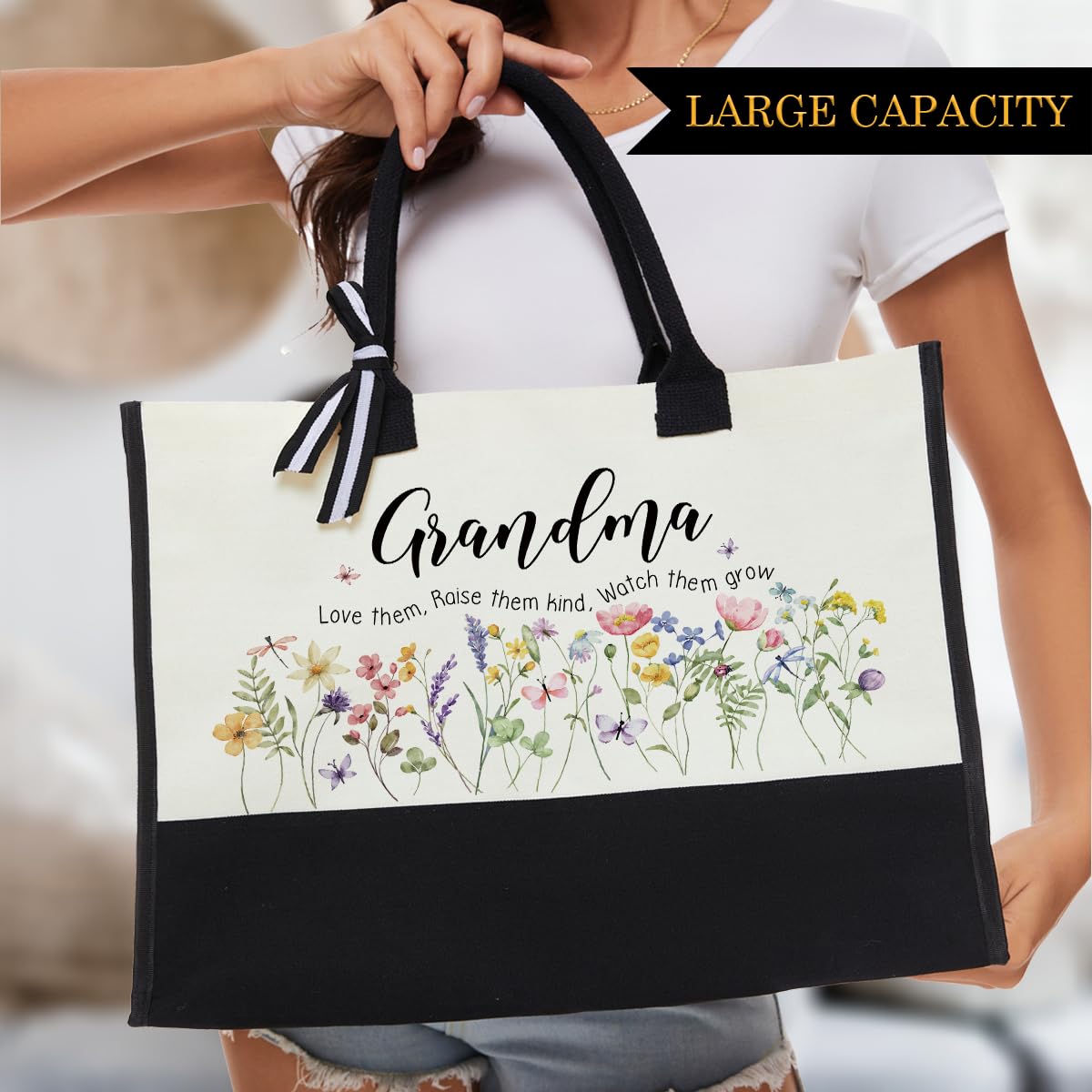Regalos para abuela, abuela, regalos de Navidad, bolsas de lona para mujer