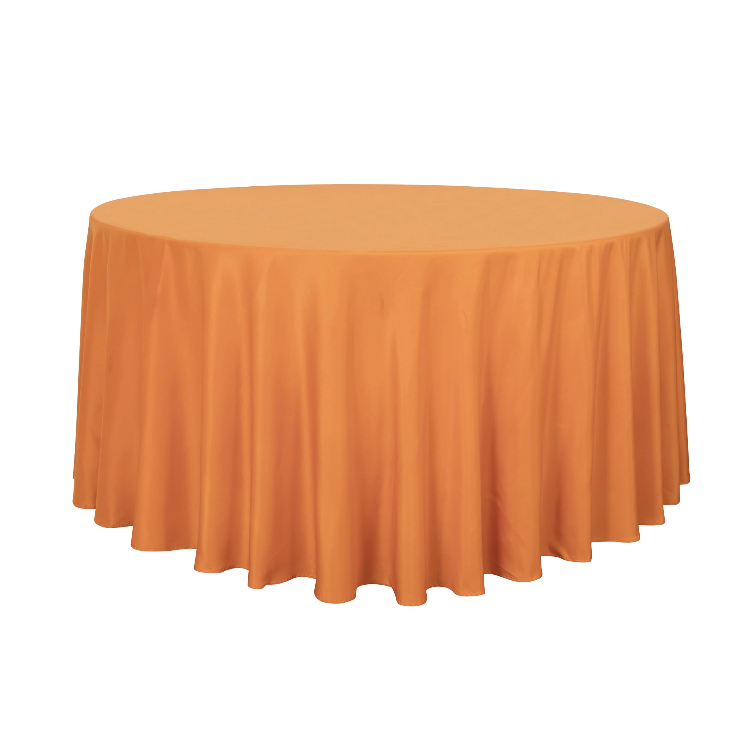 sancua Round Tablecloth, 108 Inch, Orange | Water Resistant Spill Proof, Washable Polyester Cloth, Decorative Fabric Cover, For Dining, Buffet Parties and Camping