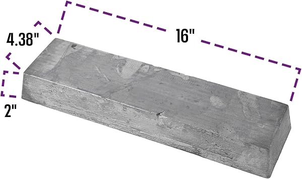 50 LB Lead Ballast Weight Bar, 16 Long, 4.38 Wide, 2 Thick | For 305 Sprints, Modifieds, Late Models & Street Stocks, Allows Flexible Placement, High Density Build for Balance Control