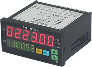Dual Display Digital Counter, 6 Digits Diode AC/DC Length Meter Black