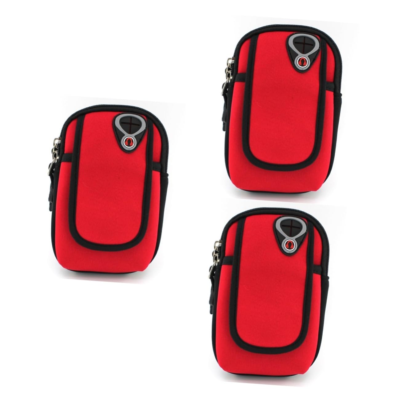OSALADI 3 Pz borsa da braccio regolabile traspirante lavabile pacchetto braccia ciclo jogging ewexercise marsupio fascia da braccio borsa del pacchetto del braccio rosso