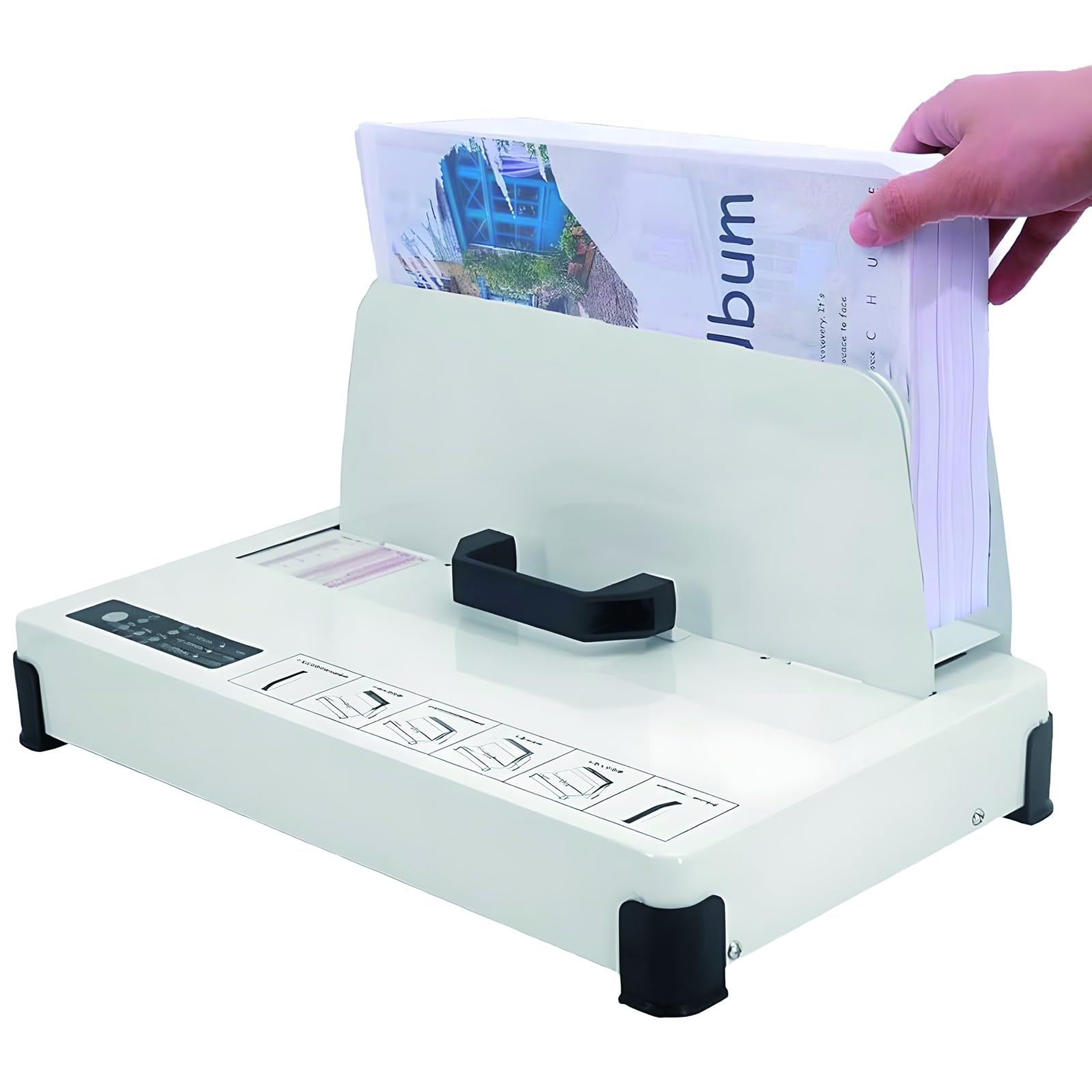Termiczna Maszyna Bindowania 300W – 50mm Gorąco-Topiąca Bindowarka, 3 Ustawienia Czasu Bindowania, PTC Ceramiczne Ogrzewanie, Obsługa Jednym Przyciskiem, Do Dokumentów & Raportów A3/A4/A5/A6