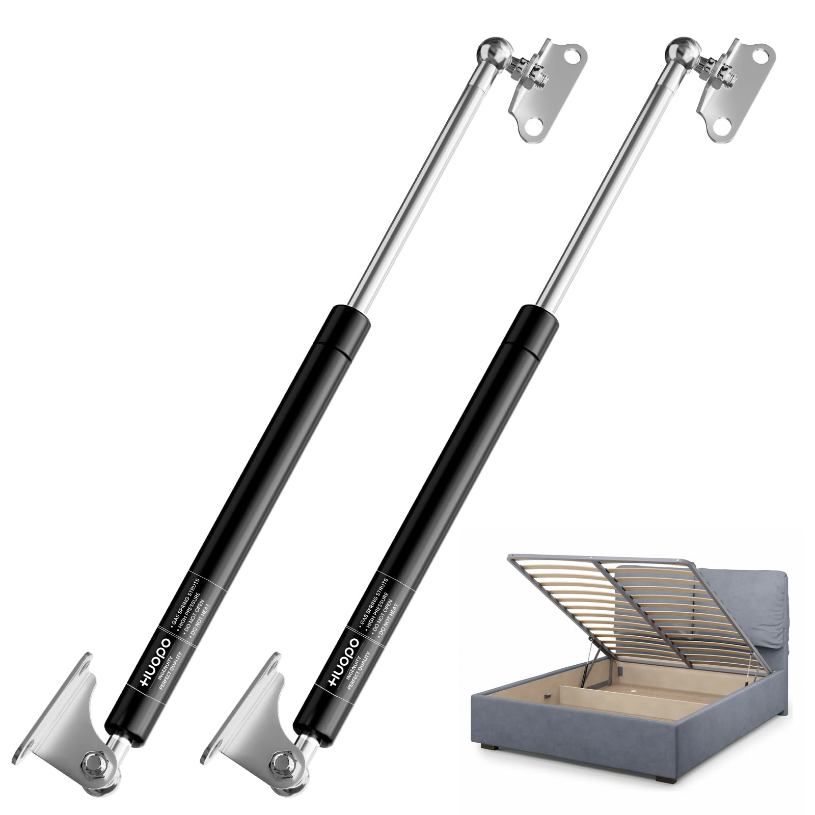 HUOPO 28 inch Gas Struts for Heavy Lid, 35lb/156N Lift Support Strut for RV Bed, Boat Hatch, Cabinet Door, Tool Box, Outdoor Window, Heavy Duty Shocks Spring with Mounting Brackets, 2 Pcs