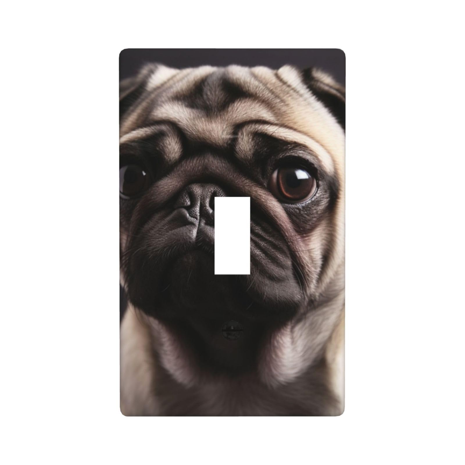 1-Gang Decorator Wall Plate pug Light Switch Cover Single Toggle Receptacle Outlet Wall Plate 4.5" x 2.8" Wallplate Unbreakable Polycarbonate Outlet Faceplates Covers