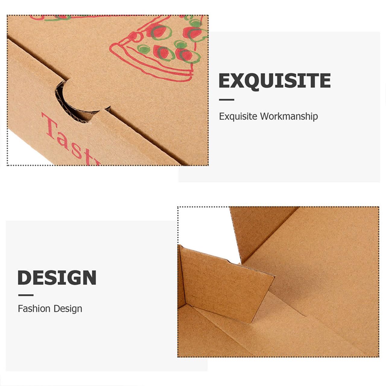 PRETYZOOM Lot de 10 boîtes à pizza vides en papier épais - Boîte de transport