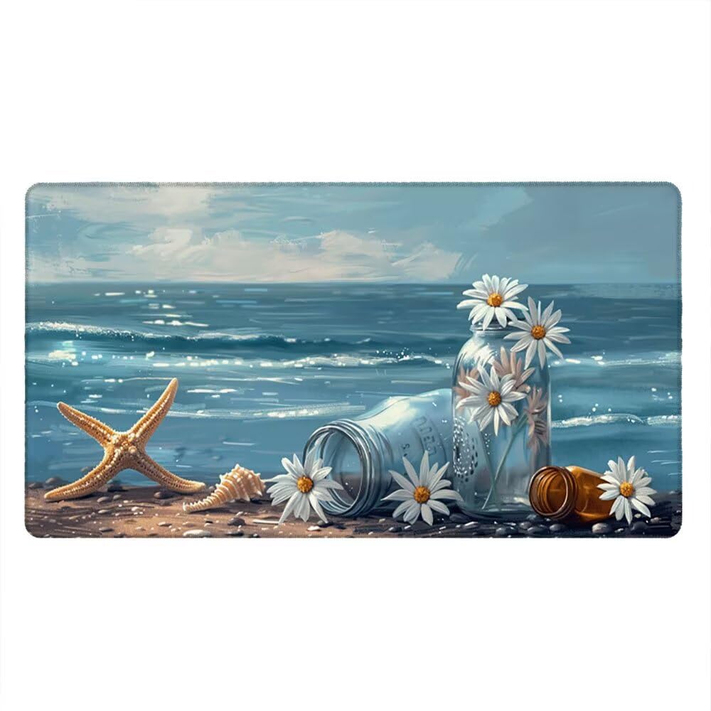 Alfombrilla Ratón XXL Alfombrilla Escritorio 2000x1000mm Mouse Pad, Mejora Precisión Velocidad Base Goma Antideslizante, Bordes Cosidos Duradera (Haz Un Deseo por Las Flores De La Botella) xR8-870