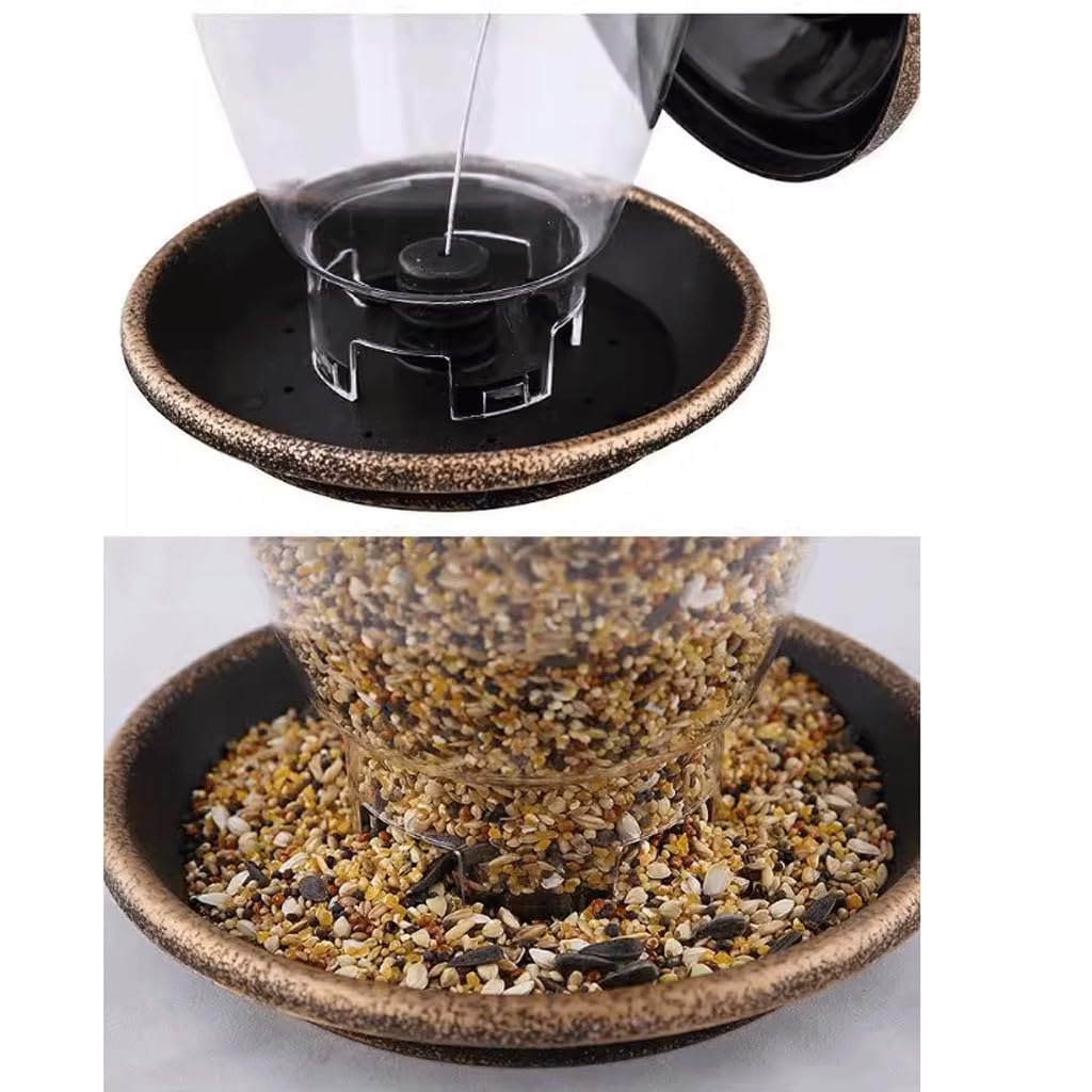 DOUKI Comedero para pájaros Alimentador automático de pájaros al Aire Libre, contenedor de Comida Mixta de Gran Capacidad para pájaros, alimentador Colgante Impermeable para balcón, Patio para Patio