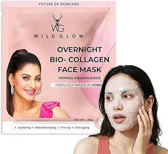 Korean Glass Skin Bio-Collagen Overnight Face Mask for Deep Hydration, Pigmentation, Anti-Aging & Pore Minimizing | Hyaluronic Acid, Niacinamide, Vitamin E & Centella | Pack of 1