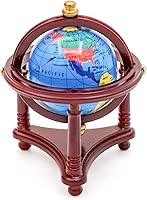 Vista 1 de Odoria Accesorios de decoración de casa de muñecas con globo mundial en miniatura, 1/12, marrón rojizo