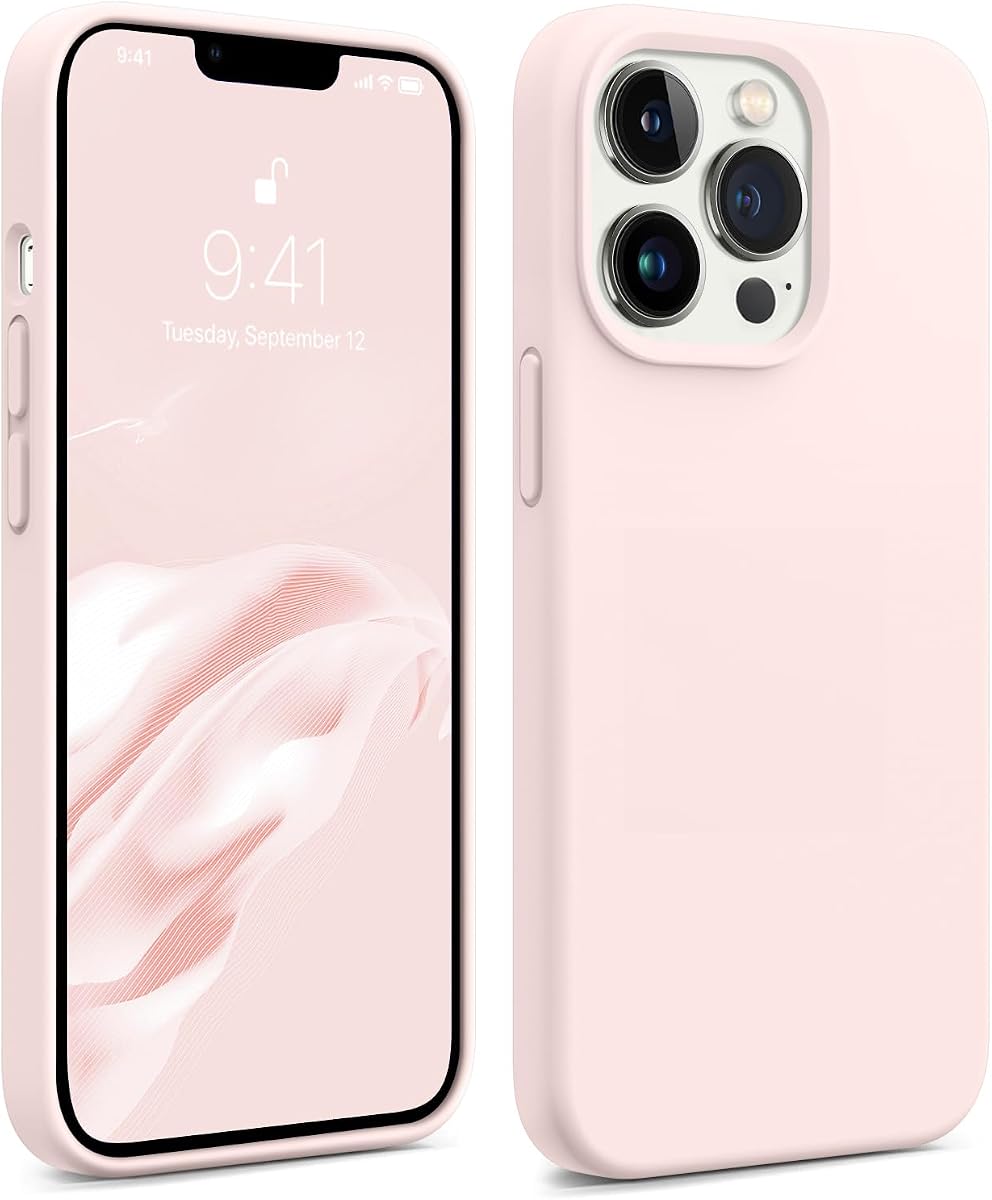 AOTESIER Funda magnética para iPhone 13 Pro Max, [Compatible con MagSafe] [Protección militar a prueba de golpes] Funda de silicona con forro de microfibra suave antiarañazos, 6,7 pulgadas, rosa tiza
