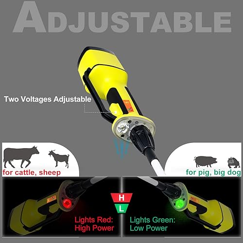 Vista 9 de VETPLUS - Prod de ganado recargable para ganado vaca, perro, cerdo, cabra y oveja, con luz LED de antorcha, equipado con eje flexible.