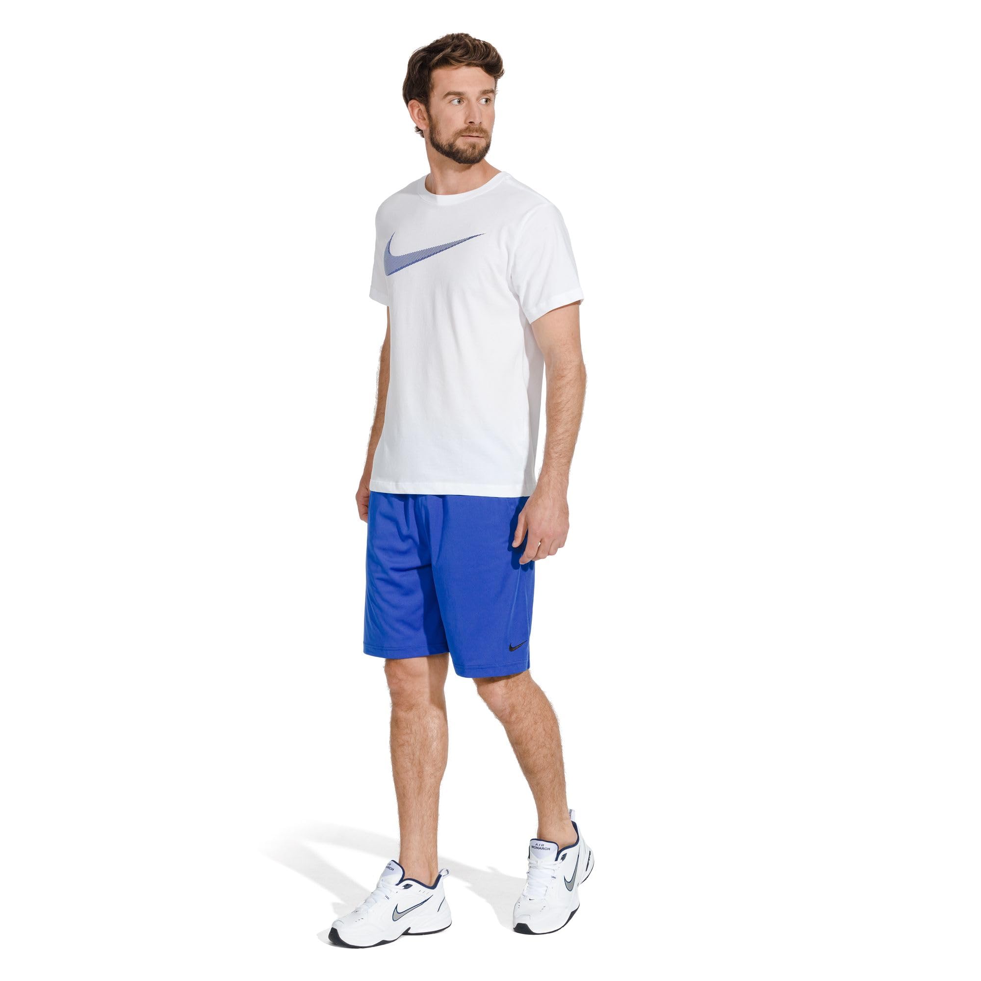 Nike Air Monarch Iv, Herren Fitnessschuhe, Weiß (White/Metallic Silver 102), 47 EU