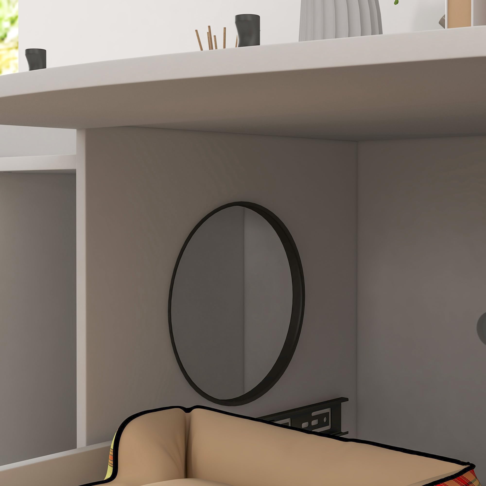 PawHut Casa da Letticcia Mobile per Gatto, Scomparto Scorrevole, 2 Fori di Ventilazione, Tappetino per Perdite di Sabbia, Bianco