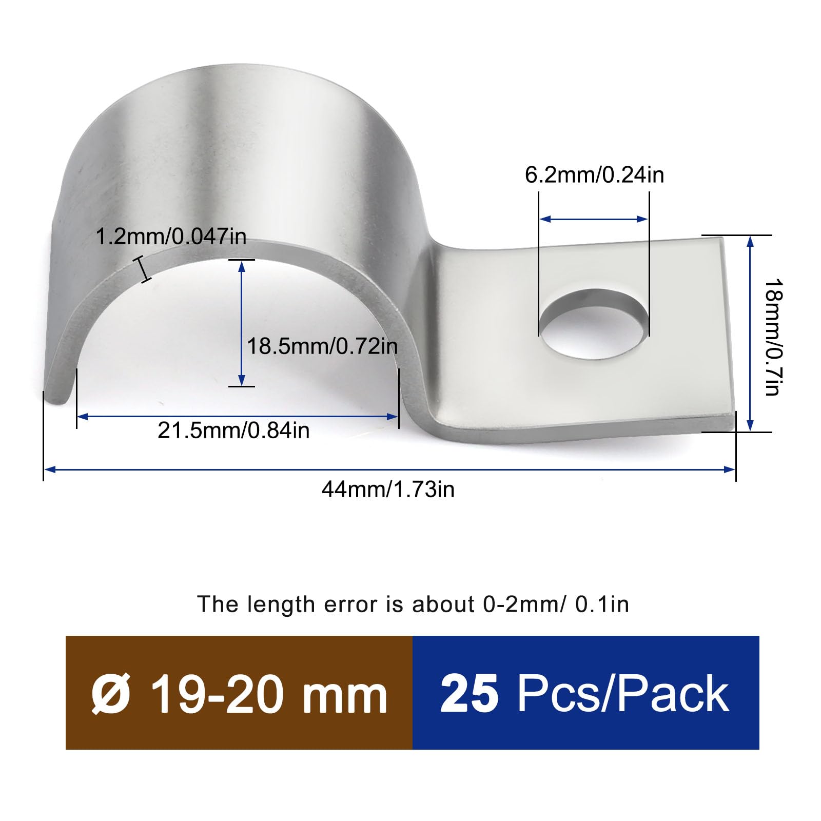 30 Pièces Fixation Grillage Rigide Sur Mur Ø 11 mm, Fixation pour Tube, Attache Grillage Rigide En Acier Inoxydable, Collier De Serrage Inox pour Câble Installation Encastrée (Ø 20 mm)