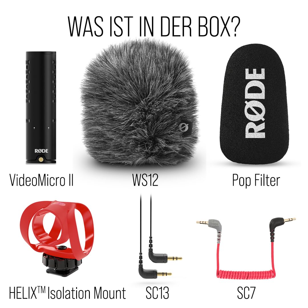 RØDE VideoMicro II – Ultra-kompaktes Richtrohrmikrofon für Kamera oder Mobilgerät, mit XLR