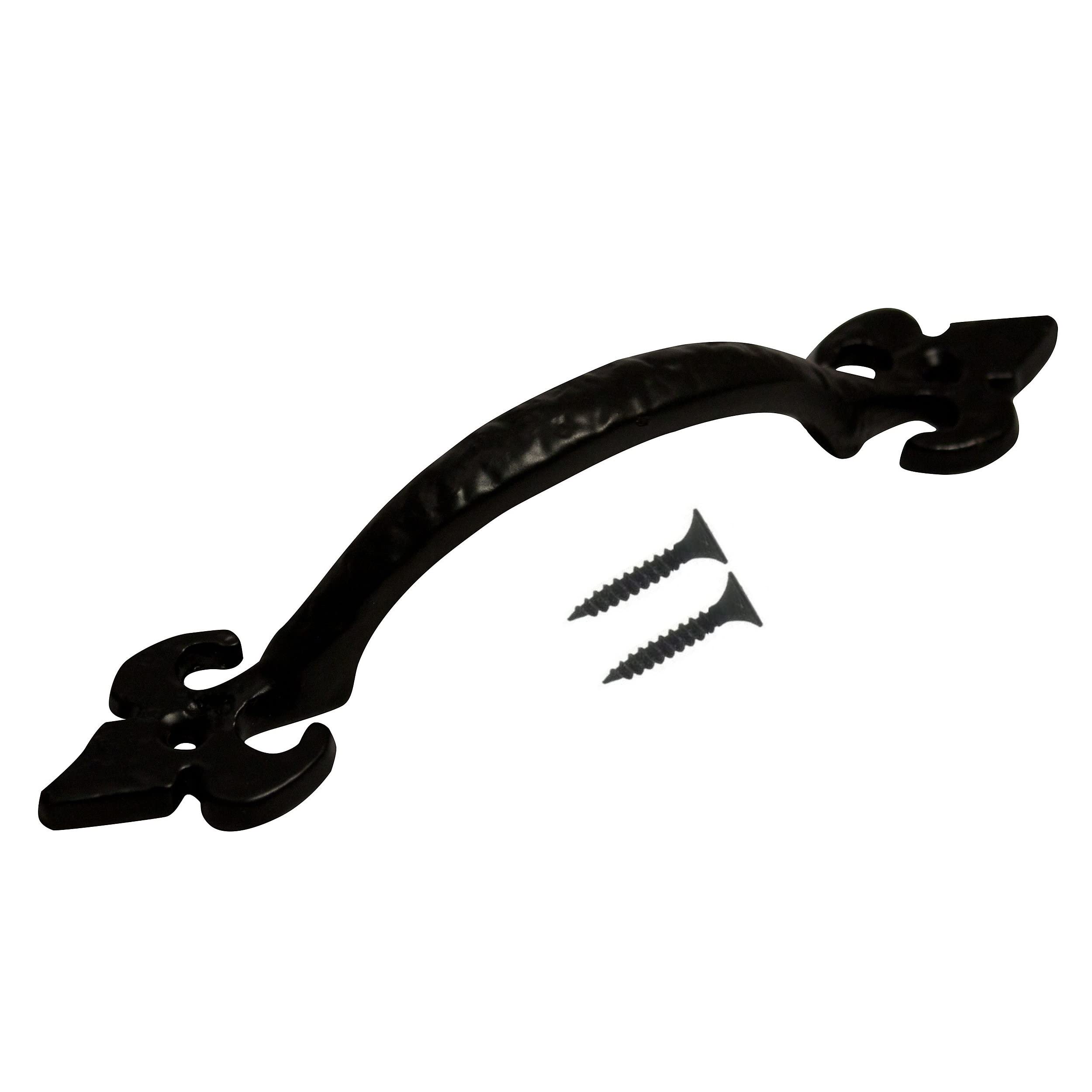 Terf Black Terf® Heavy Duty Vintage Style Antique Door Pull Handle 150Mm (6 Inch) Including Fixing Screw For Kitchen Cupboard Cabinet Drawer Wardrobe Door Gate Pull Handle - Pack Of 1
