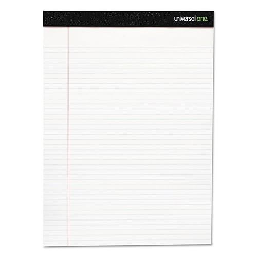 UNV30730 Universal 30730 Premium Ruled Writing Pads, White, 8.5 x 11.75, LegalWide, 50 Sheets, 12 Pads