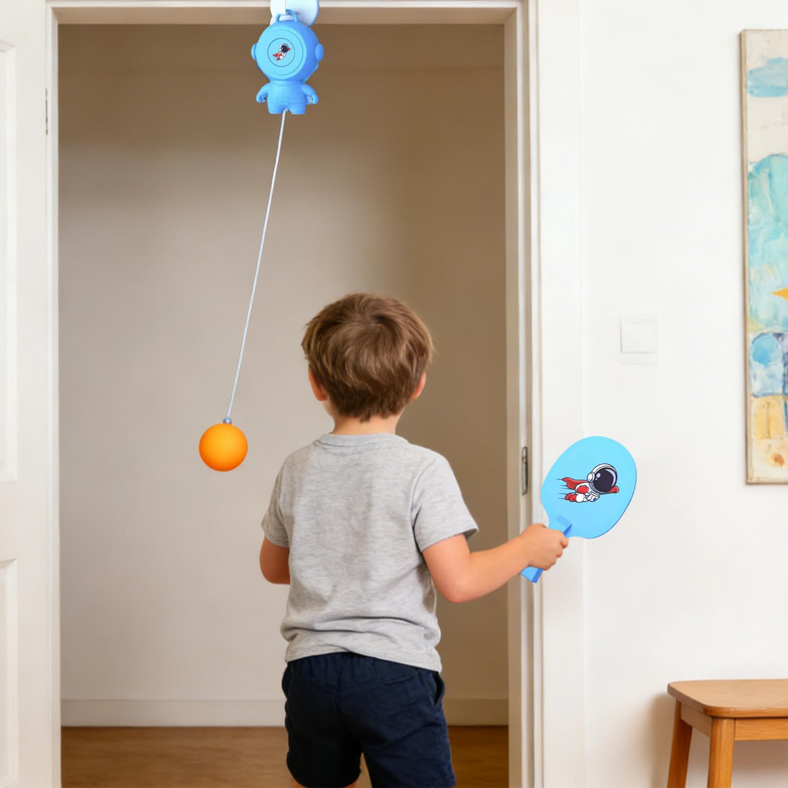 Gioco da porta pong, da appendere e da appendere, regolabile, materiale ABS PP con lunghezza del filo di 90 cm, include racchetta e palline per bambini, per due giocatori, feste al chiuso, esercizi
