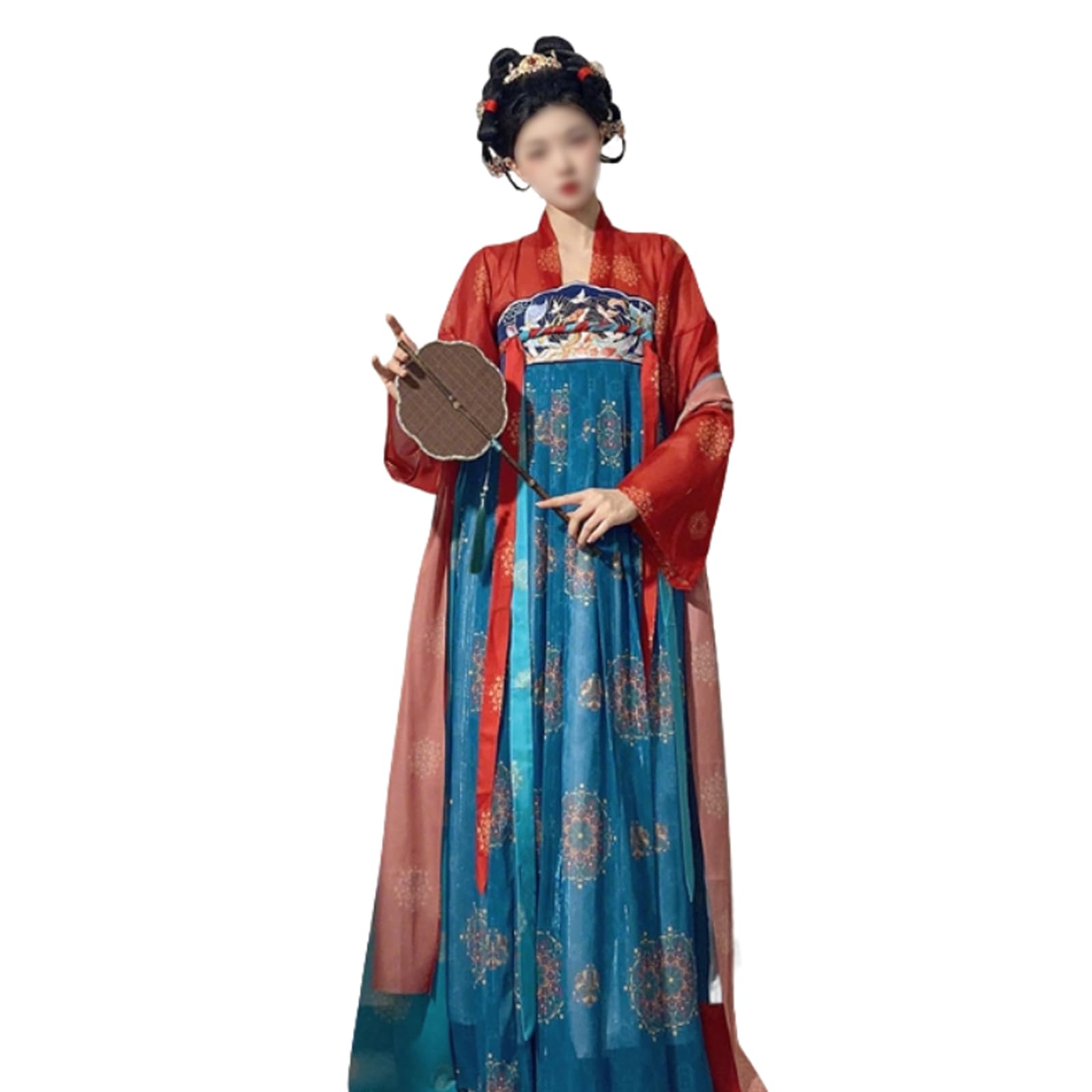 Hanfu style Tang brodé en mousseline pour rayonner lors des festivals culturels asiatiques