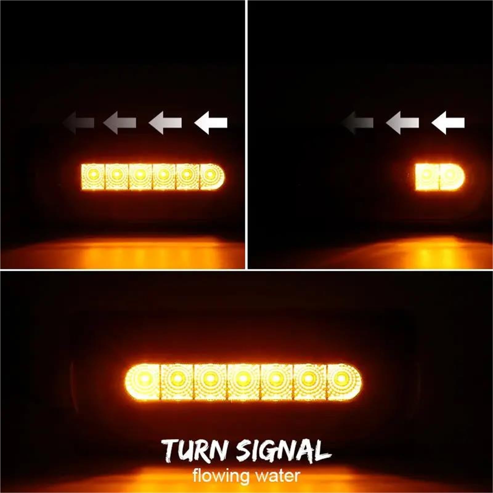 Indicatori Direzione Laterali Luce Per Camion Per Rimorchio Per Camper Per Pick-up Luci Posteriori Freni A LED 3 In 1 Indicatori Direzione Scorrevoli Stop Avvertimento(4pcs)