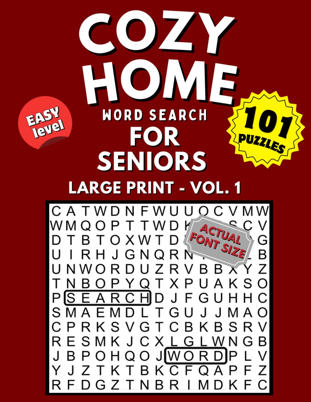 Cozy Home Word Search: Large Print Easy Puzzles for Seniors