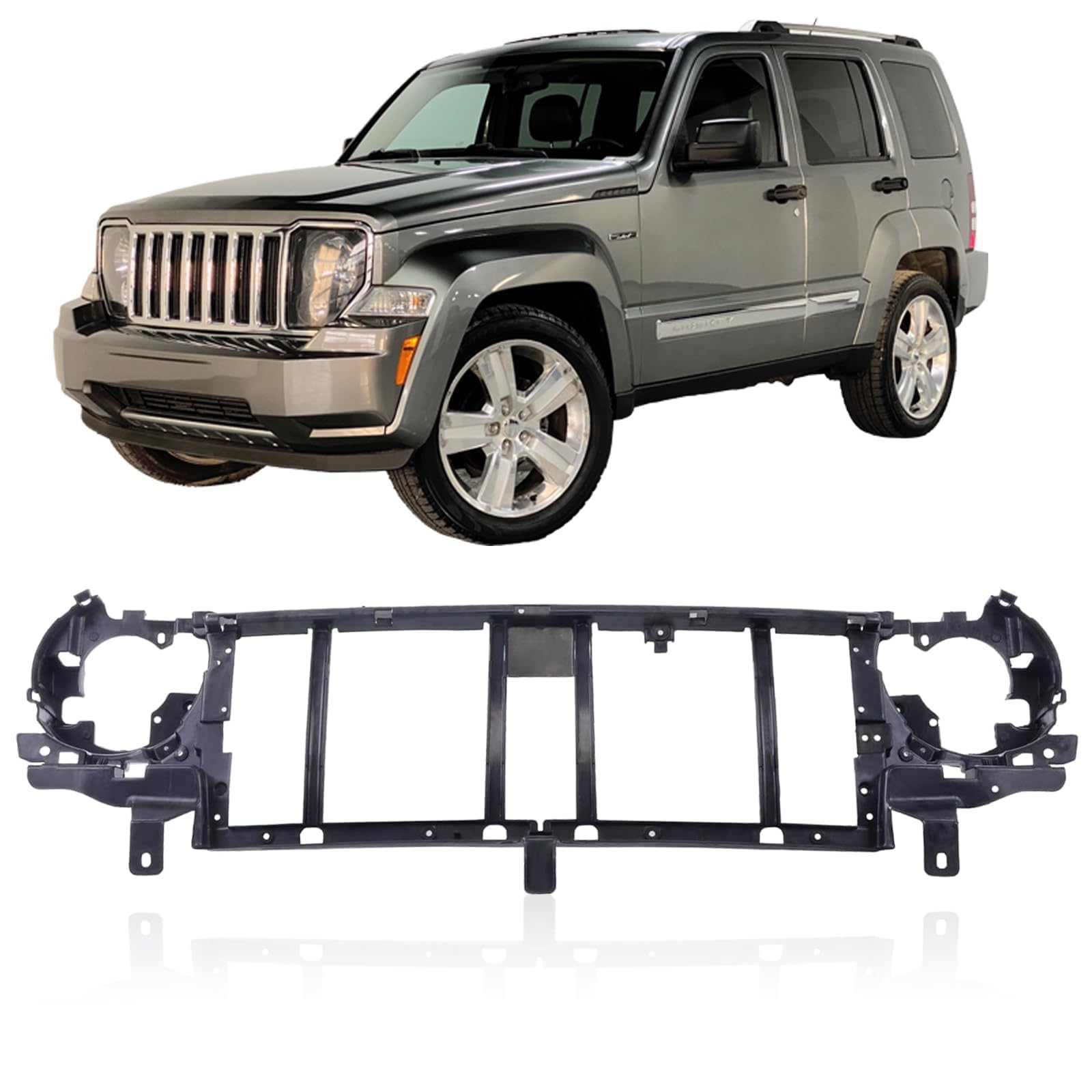 CarPartsDepot Grille Mounting Support Grill Bracket Compatible with Jeep Liberty Header Panel (2002-2004 Liberty)
