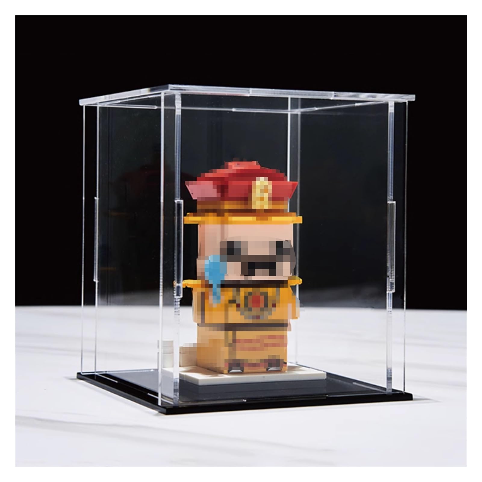 GOCHUSX Acrylic Display Case, Model Display Shelf, Stackable Shoe Organizer, Protection Showcase, Countertop Cube Organizer Display Stands (Color : Black, Size : 20x30x10cm)