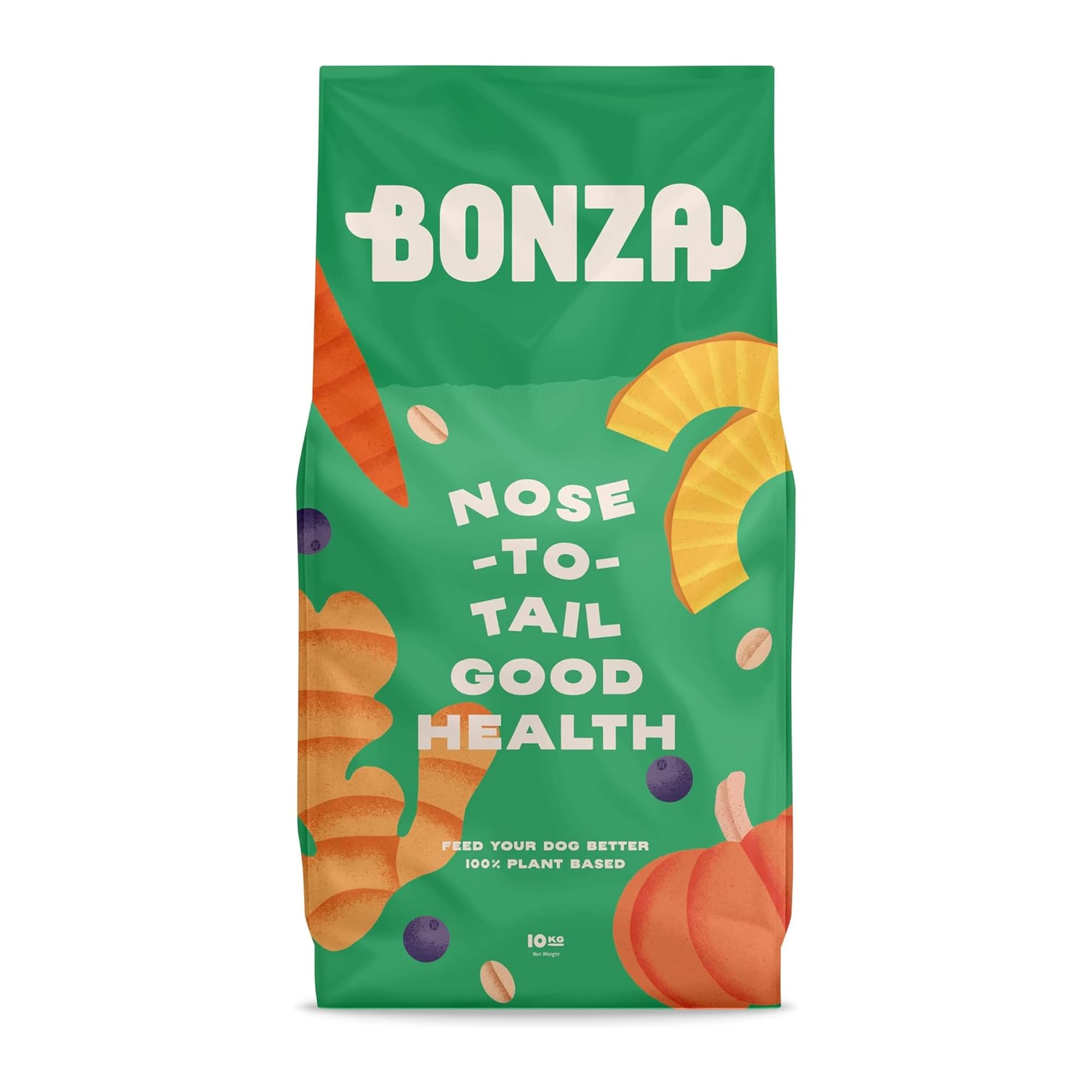BONZA Vegan Dog Food - 10Kg - Plant-Based Complete Nutrition Dog Food – Hypoallergenic & Eco-Friendly - Enriched with Superfoods, Fruits, Botanicals & Adaptogens - Nutrient Rich & Gently Cooked