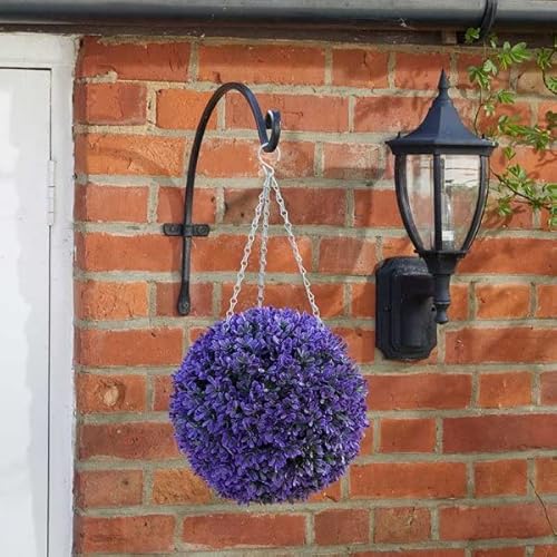 Foglish Premium Vivid Violet Topiary Ball 30Cm Dia Uv Weather Resistant Hanging Chain