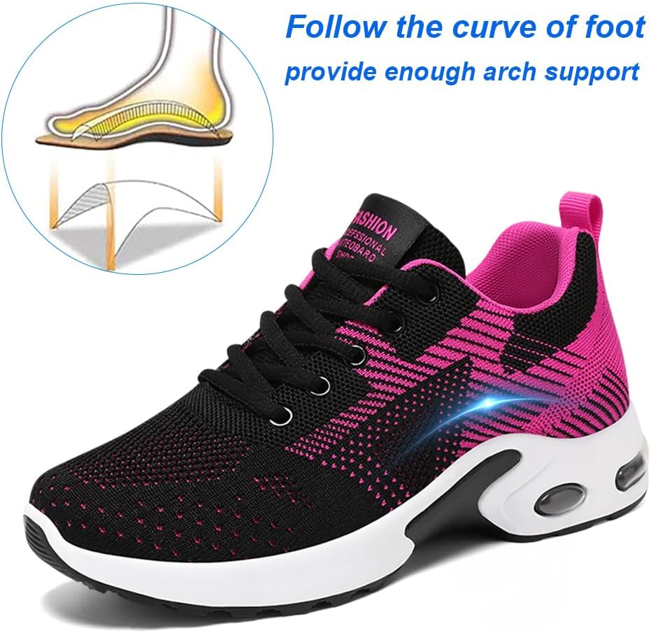 Padgene Womens Sneakers Air Cushion Running Shoes Lightweight Tennis Walking Shoes Mesh Breathable Gym Work Fashion Sneakers Athletic Comfortable Casual - Image 8