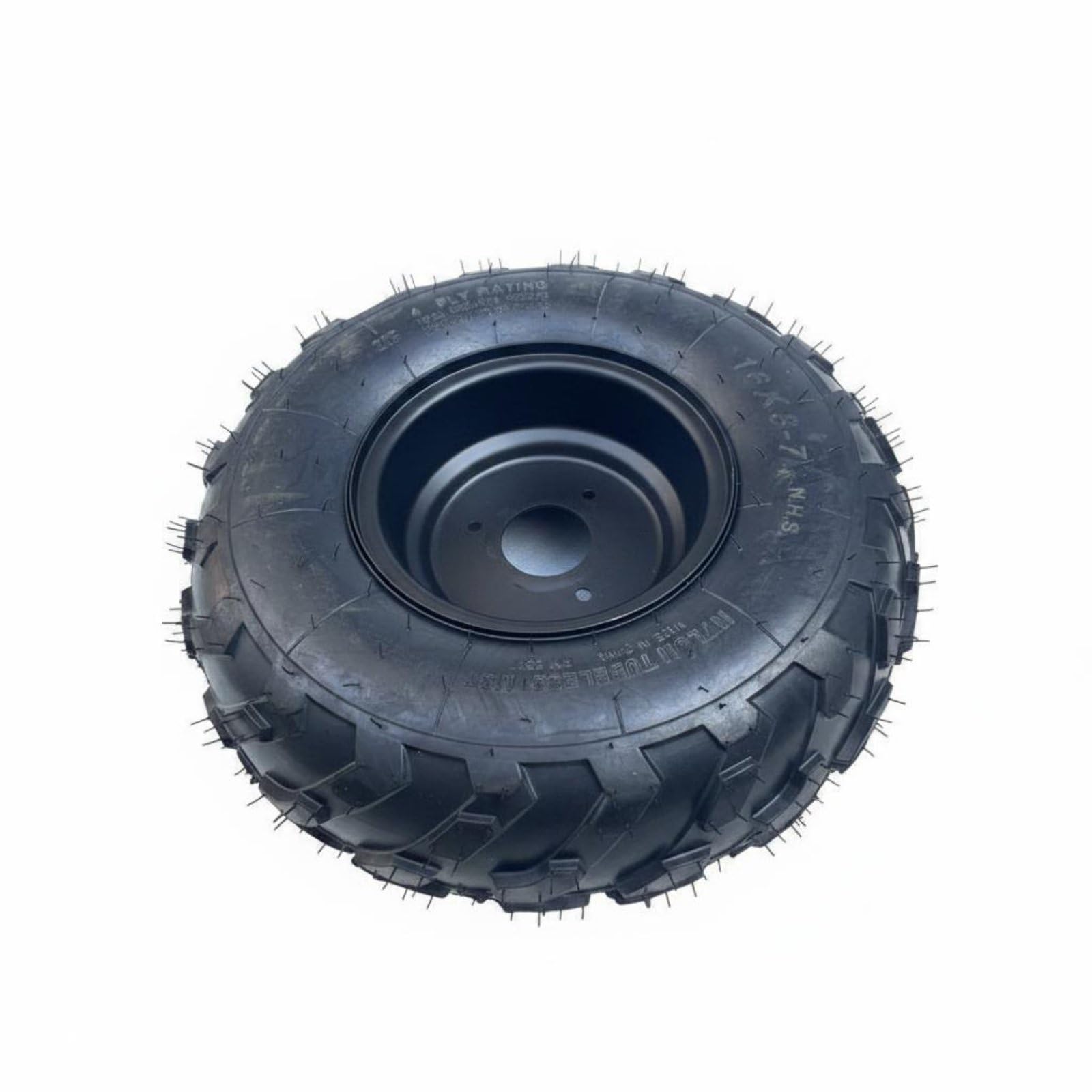 rockible Pneumatico Fuoristrada Go Kart Ruota con Cerchio Assemblata Aderenza Controllo Struttura Tubeless Affidabile Acciaio Solido E Gomma Adatto a Sabbia, Cerchio Nero A Tre Fori